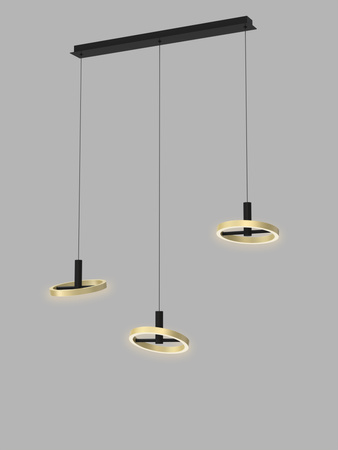 Aviano Lighting lampa wisząca LED Brest ściemnialna 26W 3000lm 3000K czarno/złota 7016-304