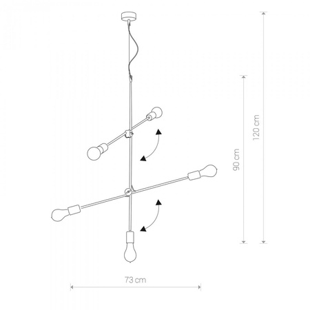 Nowodvorski żyrandol / lampa wisząca Sticks V 5xE27 złota 9076