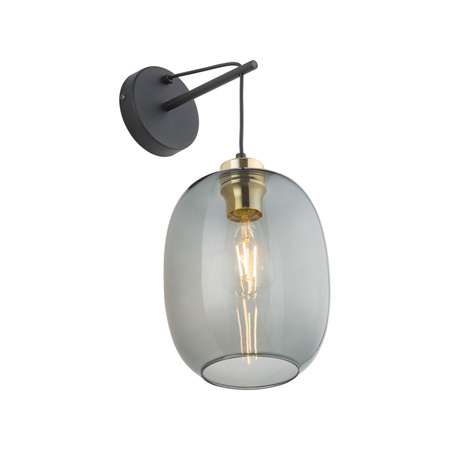 TK Lighting kinkiet Delta E27 czarno/dymiony 6481