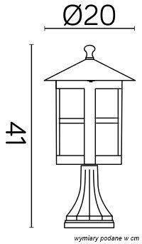 Su-ma lampa stojąca zewnętrzna Cordoba II E27 czarna/patyna 41cm IP23 K 4011/1/TD