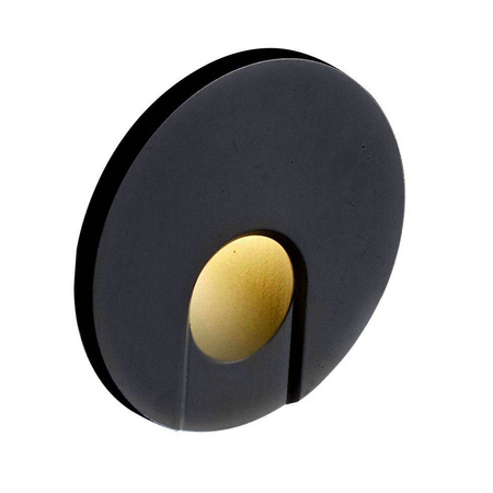 Mistic Lighting oczko ścienne schodowe LED Dot R 1,5W 75lm 3000K czarne IP65/20 MSTC-05411906+MSTC-05118010