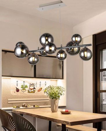 Aviano Lighting lampa wisząca LED Sevilla G9 10x3W 3500lm 3000K żarówki w zestawie czarny chrom 6214-1010