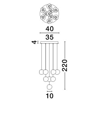 Luces Exclusivas lampa wisząca LED Chepen ściemnialna Ø 40 cm 48W 2540lm 3000K IP20 czarna LE44643
