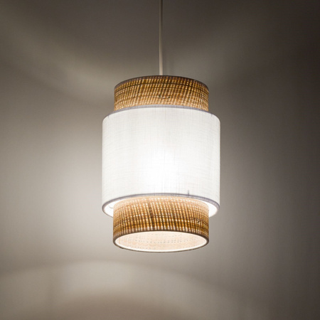 TK Lighting lampa wisząca Boho E27 biało/naturalna 5652