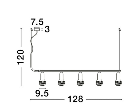 Luces Exclusivas żyrandol / lampa wisząca Bani 5xG9 czarna LE42716