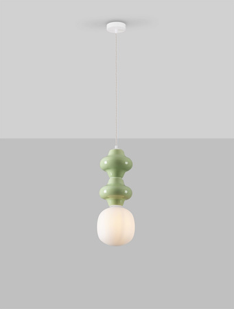 Luces Exclusivas lampa wisząca LED Vilrosa Ø 18 cm E14 1x5W IP20 jasnozielona LE44562