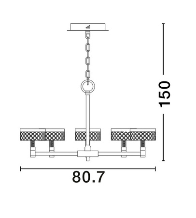 Luces Exclusivas lampa wisząca LED Mineros Ø 80,7 cm 48W 3049lm 3000K IP20 złota LE44586