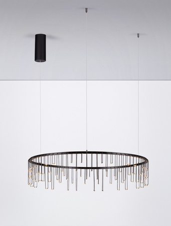 Luces Exclusivas lampa wisząca LED Huaraz ściemnialna Ø 80 cm 30W 2422lm 3000K IP20 czarna LE44451