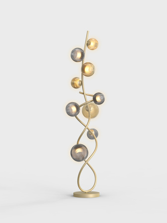 Aviano Lighting lampa podłogowa LED Metz G9 9x3,5W 3510lm 3000K żarówki w zestawie wys. 140 cm złota 3015-904