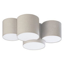 TK Lighting plafon Mona 4xE27 biało/brązowy 6592