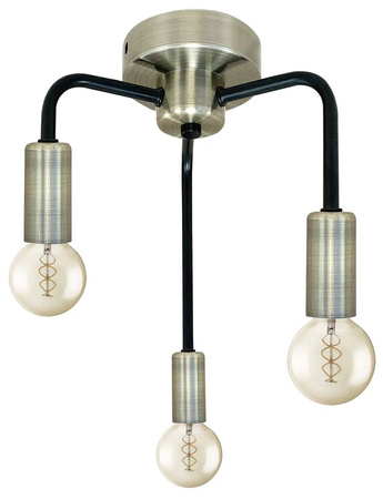 Candellux plafon Saga 3xE14 czarny/patyna 33-01320