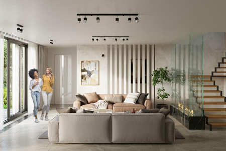 Sollux plafon (reflektorki) Nero 6 6xGU10 czarny/chrom SL.1068