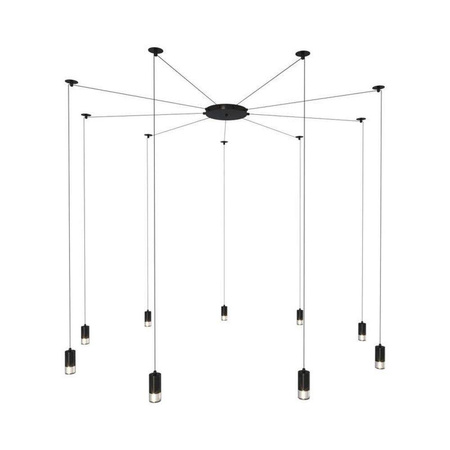 Step Into Design lampa wisząca Linea 9xG9 czarna XT005-9P