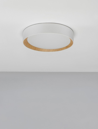 Luces Exclusivas lampa sufitowa LED Rosita ściemnialna Ø 35 cm 30W 1717lm 3000K IP20 biało/drewniana LE43583