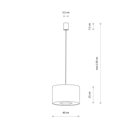 Nowodvorski lampa wisząca Cedro S E27 1x15W beżowa 11664