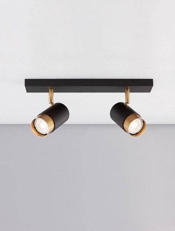 Luces Exclusivas kinkiet (reflektorki) Cayes 2xGU10 czarno/złoty LE42613