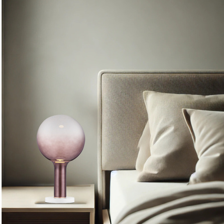 Luces Exclusivas lampa stołowa LED Javier ściemnialna Ø 20 cm 3W 341lm 3000K IP20 wys. 36 cm biało/brązowa LE44482