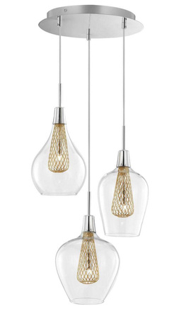 Luces Exclusivas lampa wisząca Zarza 3xG9 złota LE41842