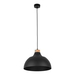 TK Lighting lampa wisząca Cap E27 czarno/drewniana 2071