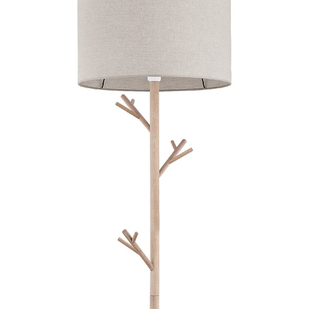 TK Lighting lampa podłogowa Albero E27 beżowo/drewniana 170cm 5574