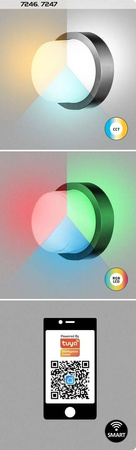 Rabalux plafon Durbe LED 10W 780lm 3000-6500K RGB/Wi-Fi/Bluetooth czarny IP54 7246