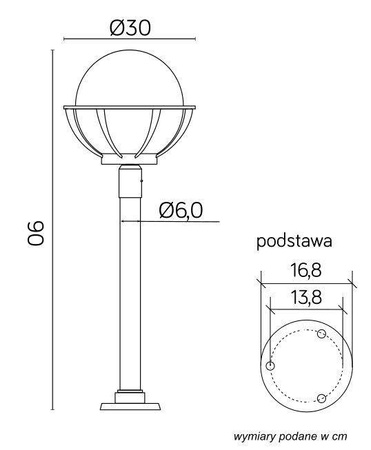 Su-ma lampa stojąca zewnętrzna Kule z koszykiem 250 E27 czarna/patyna 90cm IP43 K 5002/2/KPO 250 OP