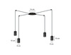 Emibig lampa wisząca Traker 4 4xGU10 czarna 524/4
