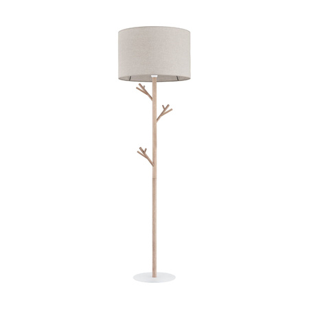 TK Lighting lampa podłogowa Albero E27 beżowo/drewniana 170cm 5574