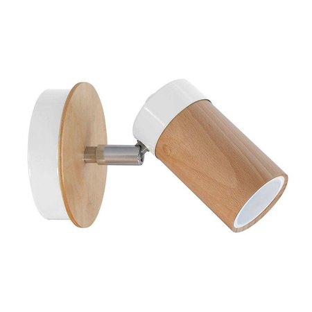 Milagro kinkiet (reflektorek) Baron GU10 biało/drewniany MLP9007