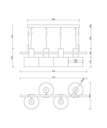 Ummo lampa wisząca Enkel 4 4xE27 czarna EN4422P0