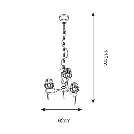 Zuma Line żyrandol / lampa wisząca Paria 3xE27 chrom P15090-3