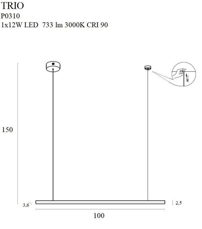 Maxlight lampa wisząca LED Creation 12W 733lm 3000K czarna P0310 Linia Maxlight Select