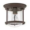Quintiesse plafon łazienkowy Hadrian E27 brązowy IP44 QN-HADRIAN-MINI-F-OZ-CLEAR