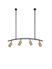 Luces Exclusivas żyrandol / lampa wisząca Cayes 4xGU10 czarno/złota LE42618