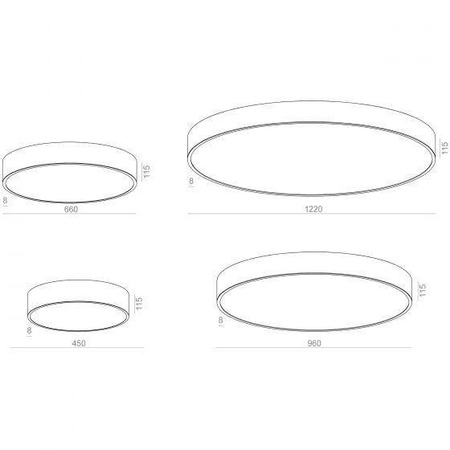 AQForm plafon LED Big Size next 80W 7930lm 4000K biały struktura Ø122cm 40239-A940-D9-00-13