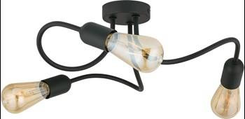 TK Lighting plafon Wave 3xE27 czarny 4407