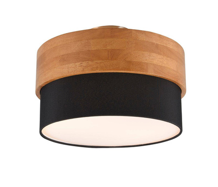 Trio plafon Seasons 2xE14 czarny/drewno 611500202