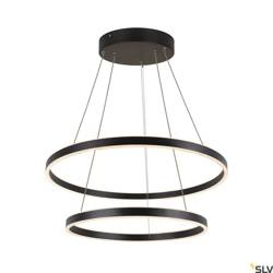 SLV lampa wisząca LED One Double 55W 2120lm 3000/4000K 130° ściemnialna czarna Ø80cm 1004767