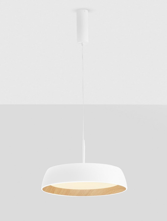 Luces Exclusivas lampa wisząca LED Caracollo ściemnialna Ø 45 cm 40W 3111lm 3000K IP20 biało/drewniana LE44813