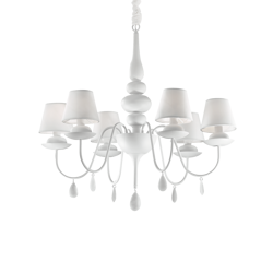 Ideal Lux żyrandol / lampa wisząca Blanche 6xE14 biała 035581