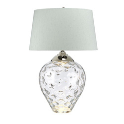 Quintiesse lampka biurkowa Samara 2xE27 + GU10 szara/nikiel Ø51cm QN-SAMARA-TL-LRG-CLR