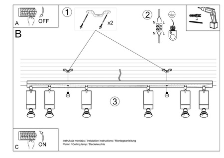 Sollux plafon (reflektorki) Ring 4L 4xGU10 chrom SL.0731