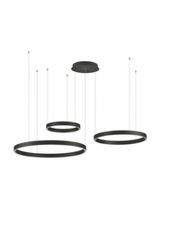 Luces Exclusivas lampa wisząca LED Bari ściemnialna Ø 40-60-80 cm 180W 8891lm 3000K IP20 czarna LE44317