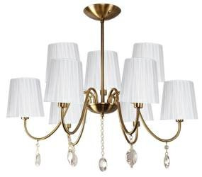 Candellux żyrandol / lampa wisząca Sorento 9xE14 biało/mosiężna 39-38173