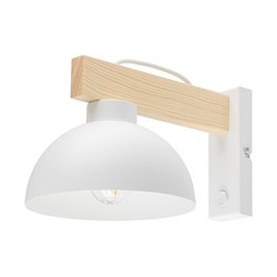 TK Lighting kinkiet Oslo E27 biało/drewniany 4962