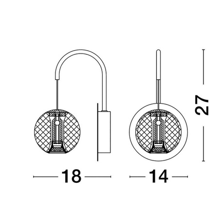 Luces Exclusivas kinkiet LED Cana 4,2W 204lm 3200K złoty LE42695