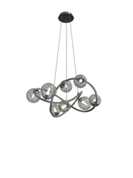 Aviano Lighting lampa wisząca LED Nancy G9 8x3,5W 3120lm 3000K żarówki w zestawie czarny chrom 7014-805