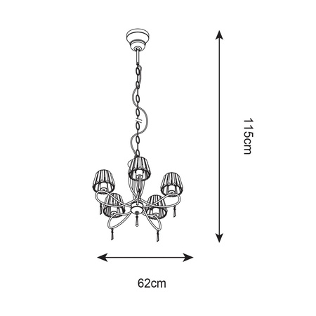 Zuma Line żyrandol / lampa wisząca Paria 5xE14 chrom P15090-5