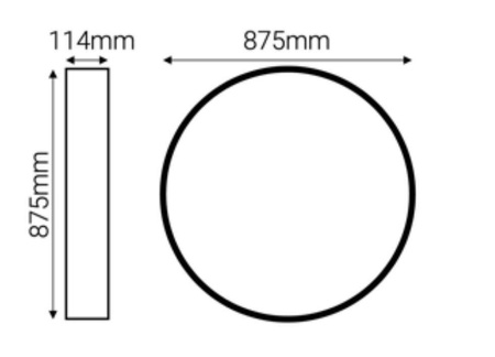 Oxyled plafon LED Viana L 90W 9000lm 3000K czarny Ø87,5cm 5908274890684