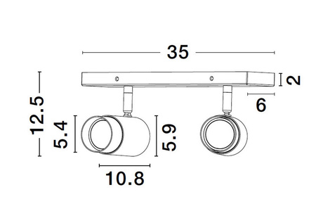 Luces Exclusivas kinkiet (reflektorki) Cayes 2xGU10 czarno/złoty LE42613